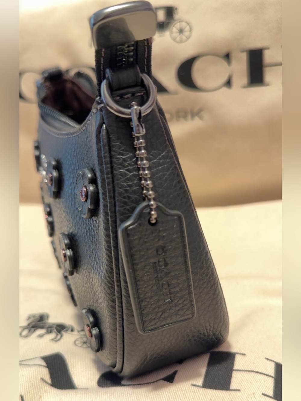 Mini Teri Crossbody with Floral Applique - Picture 5 of 11